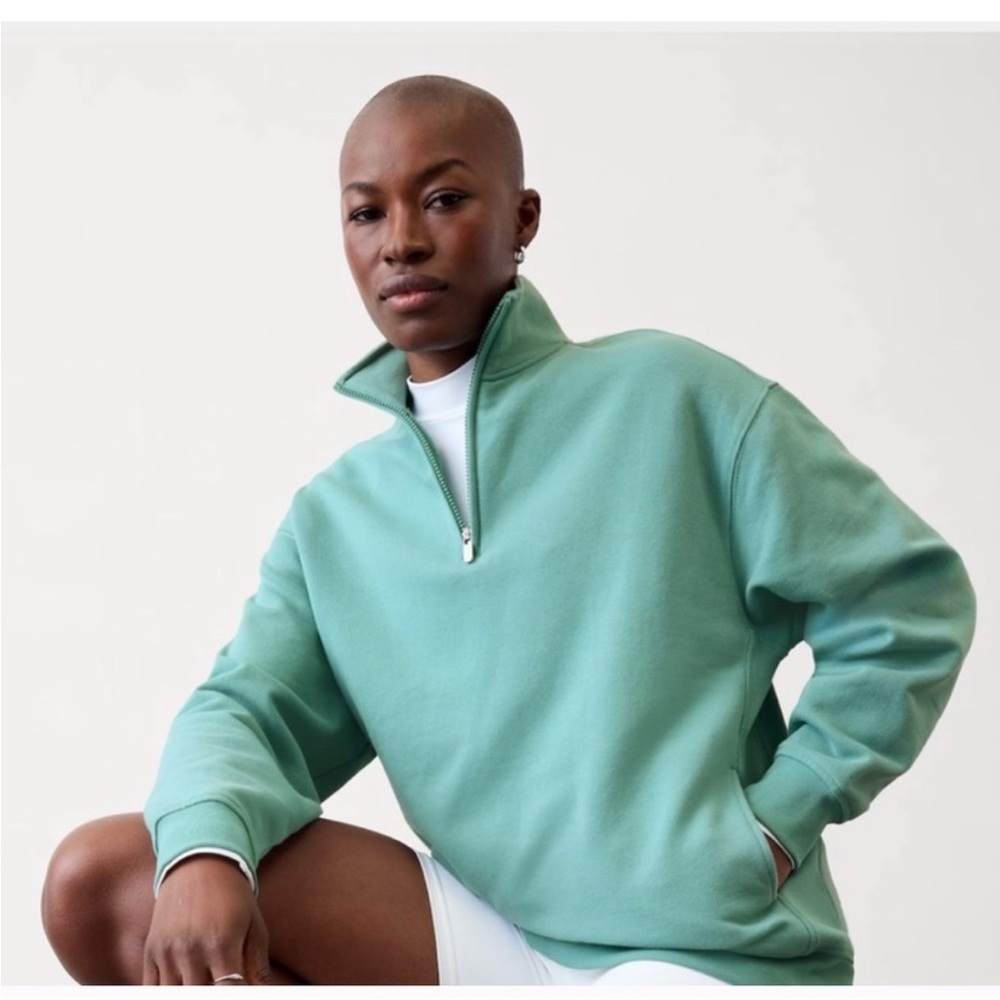 Athleta Forever Fleece 1/4 Zip Sweatshirt